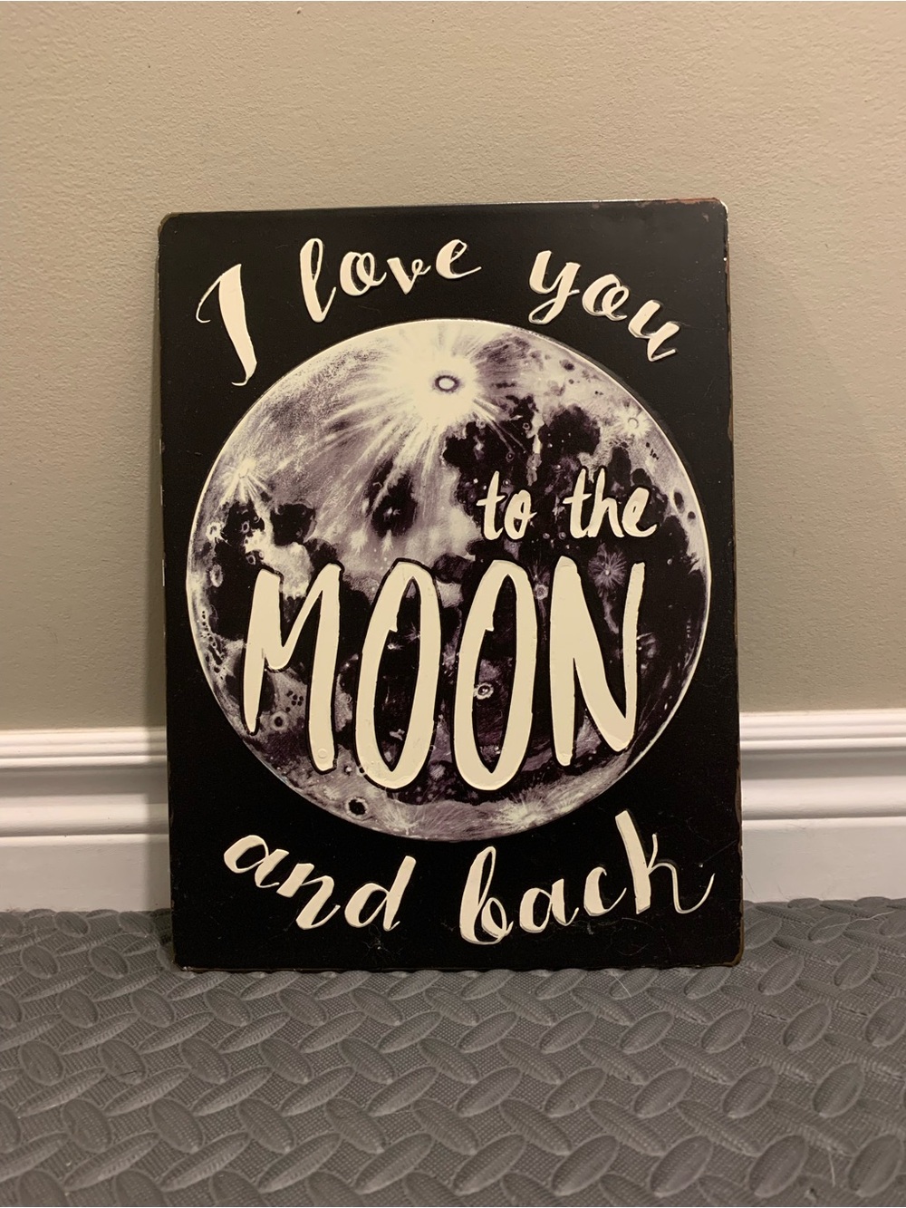 I Love You to the Moon and Back Tin Wall Art